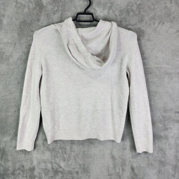 Womens Gray Banana Republic Hooded Sweater Long Sleeve Wool Blend Size L - Picture 5 of 8